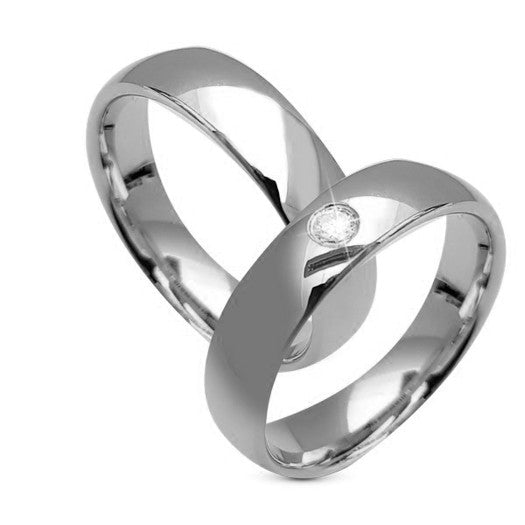 Aagaard vielsesringe i 9 eller 14 karat hvidguld med 0,05 ct diamant